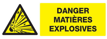 PANNEAU DANGER, MATIERES EXPLOSIVES 330X120MM TALIAPLAST - 726312