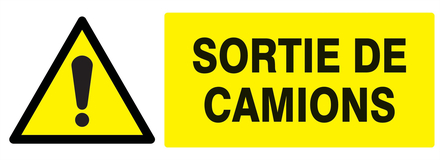 PANNEAU DANGER SORTIE DE CAMIONS 330X120MM TALIAPLAST - 726319