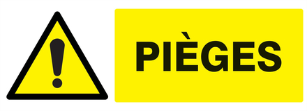 Panneau adhésif DANGER PIEGES 330X120MM TALIAPLAST - 726321