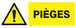 Panneau adhésif DANGER PIEGES 330X120MM TALIAPLAST - 726321