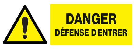 Panneau adhésif DANGER DEFENSE D'ENTRER 330X120MM TALIAPLAST - 726325