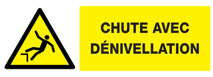 PANNEAU DANGER, CHUTE AVEC DENIVELLATION 330X120MM TALIAPLAST - 726327