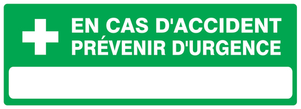 PANNEAU EN CAS D'ACCIDENT PREVENIR D'URGENCE 330X120MM TALIAPLAST - 726411