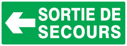 PANNEAU SORTIE DE SECOURS FLECHE A GAUCHE 330X120MM TALIAPLAST - 726413