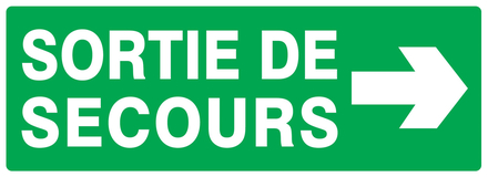 PANNEAU SORTIE DE SECOURS FLECHE A DROITE 330X120MM TALIAPLAST - 726414