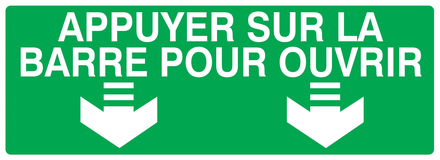 PANNEAU APPUYER SUR LA BARRE POUR OUVRIR 330X120MM TALIAPLAST - 726422