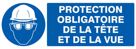 PANNEAU PROTECTION OBLIGATOIRE TETE ET VUE 330X120MM TALIAPLAST - 726504