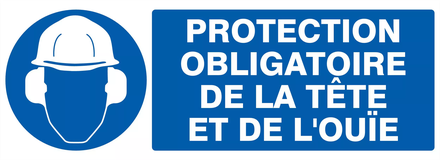 PANNEAU PROTECTION OBLIGATOIRE TETE ET OUIE 330X120MM TALIAPLAST - 726505