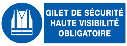 PANNEAU GILET DE SECURITE HAUTE VISIBILITE OBLIGAT. 330X120MM TALIAPLAST - 726513