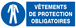 PANNEAU VETEMENTS DE PROTECTION OBLIGATOIRES 330X120MM TALIAPLAST - 726519