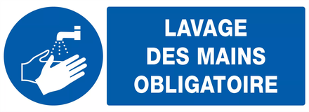 PANNEAU LAVAGE DES MAINS OBLIGATOIRE 330X120MM TALIAPLAST - 726520