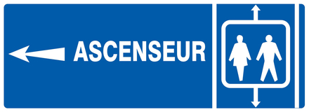 PANNEAU ASCENSEUR FLECHE A GAUCHE 330X120MM TALIAPLAST - 726603
