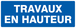 Panneau adhésif TRAVAUX EN HAUTEUR 330X120MM TALIAPLAST - 726650