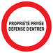 PANNEAU PROPRIETE PRIVEE DEFENSE D'ENTRER Ø180MM TALIAPLAST - 727224
