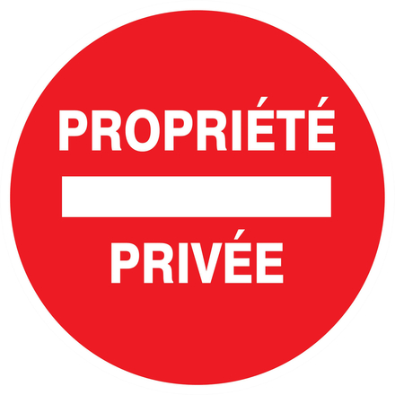 Panneau adhésif PROPRIETE PRIVEE Ø180MM TALIAPLAST - 727225