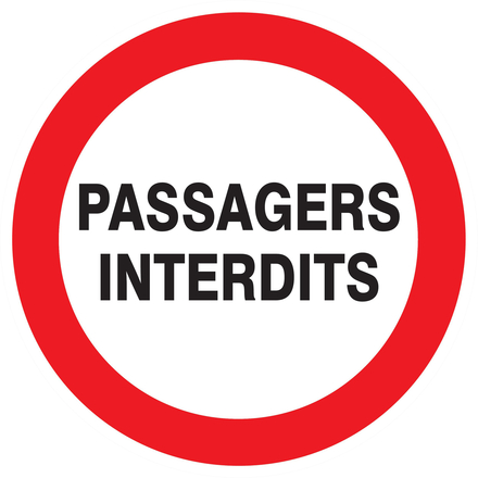 PANNEAU PASSAGERS INTERDITS Ø180MM TALIAPLAST - 727235