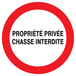 Panneau adhésif PROPRIETE PRIVEE CHASSE INTERDITE Ø180MM TALIAPLAST - 727238