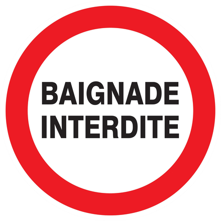 PANNEAU BAIGNADE INTERDITE Ø180MM TALIAPLAST - 727241