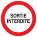 PANNEAU SORTIE INTERDITE Ø180MM TALIAPLAST - 727246