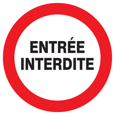 PANNEAU ENTREE INTERDITE Ø180MM TALIAPLAST - 727247