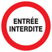 PANNEAU ENTREE INTERDITE Ø180MM TALIAPLAST - 727247