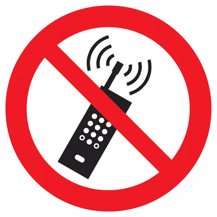 Panneau adhésif INTERDICTION D'ACTIVER DES TELEPHONES MOBILES Ø180MM TALIAPLAST - 727255