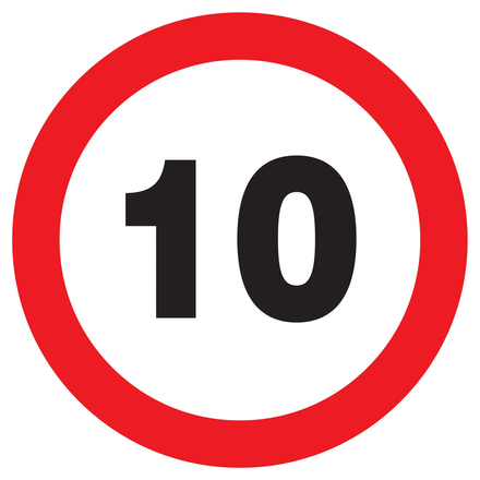 PANNEAU INTERDIT DE ROULER A PLUS DE 10 KM/H Ø180MM TALIAPLAST - 727260