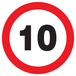 PANNEAU INTERDIT DE ROULER A PLUS DE 10 KM/H Ø180MM TALIAPLAST - 727260