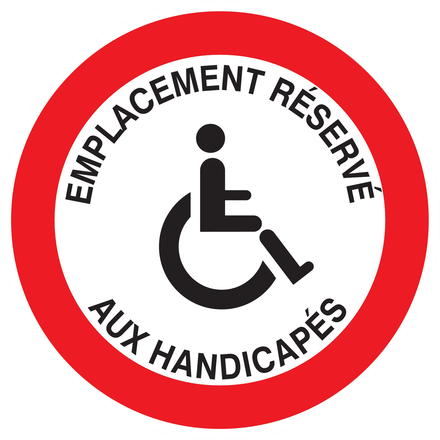 PANNEAU EMPLACEMENT RESERVE AUX HANDICAPES Ø180MM TALIAPLAST - 727266
