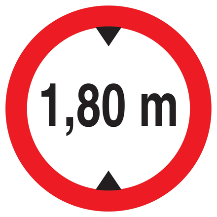 INTERDIT AUX VEHICULES DE PLUS DE 1.80M DE HAUT D.180mm TALIAPLAST - 727272