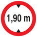 Panneau adhésif INTERDIT AUX VEHICULES DE PLUS DE 1.90M DE HAUT D.180mm TALIAPLAST - 727273