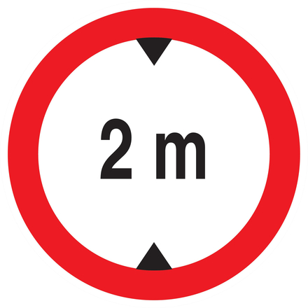 INTERDIT AUX VEHICULES DE PLUS DE 2.00M DE HAUT D.180mm TALIAPLAST - 727274