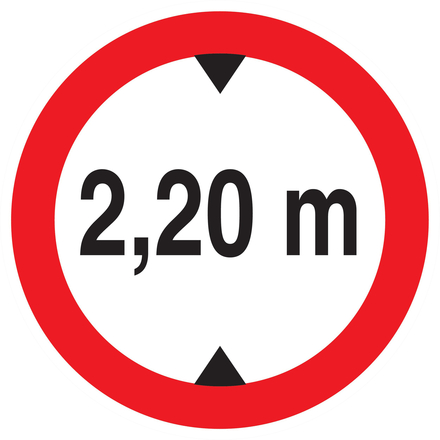 INTERDIT AUX VEHICULES DE PLUS DE 2.20M DE HAUT D.180mm TALIAPLAST - 727275