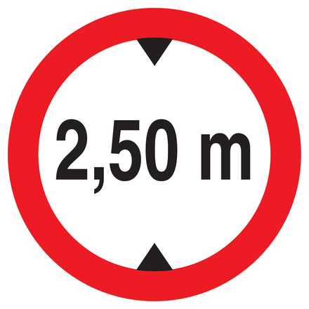 INTERDIT AUX VEHICULES DE PLUS DE 2.50M DE HAUT D.180mm TALIAPLAST - 727276