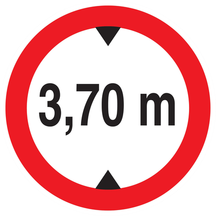 Panneau adhésif INTERDIT AUX VEHICULES DE PLUS DE 3.70M DE HAUT D.180mm TALIAPLAST - 727278
