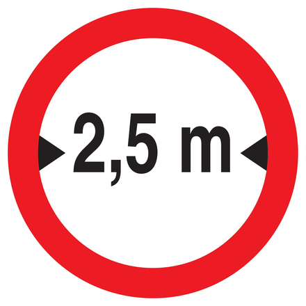 Panneau adhésif INTERDIT AUX VEHICULES DE PLUS DE 2.50M DE LARGE D180mm TALIAPLAST - 727279