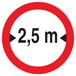 Panneau adhésif INTERDIT AUX VEHICULES DE PLUS DE 2.50M DE LARGE D180mm TALIAPLAST - 727279