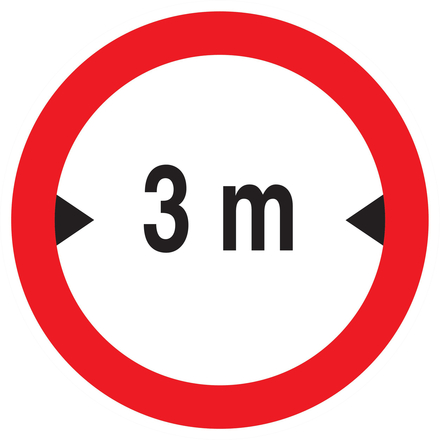 INTERDIT AUX VEHICULES DE PLUS DE 3.00M DE LARGE D180mm TALIAPLAST - 727280