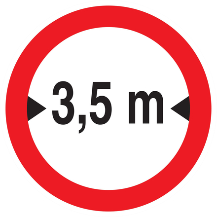 Panneau adhésif INTERDIT AUX VEHICULES DE PLUS DE 3.50M DE LARGE D180mm TALIAPLAST - 727281