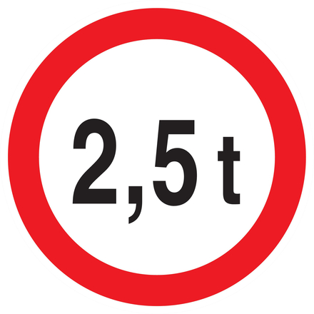 PANNEAU INTERDIT AUX PLUS DE +2.5 TONNES Ø180MM TALIAPLAST - 727282