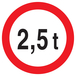 PANNEAU INTERDIT AUX PLUS DE +2.5 TONNES Ø180MM TALIAPLAST - 727282
