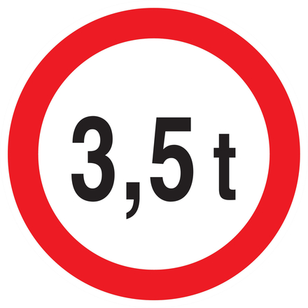 PANNEAU INTERDIT AUX PLUS DE +3.5 TONNES Ø180MM TALIAPLAST - 727283