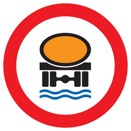 PANNEAU INTERDIT TRANSPORT PROØ POLLUANTS LES EAUX Ø180MM TALIAPLAST - 727286