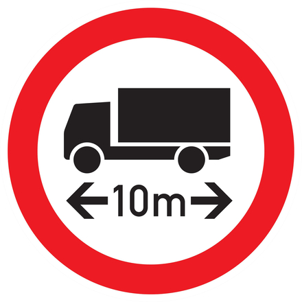 PANNEAU INTERDIT AUX VEHICULES DE PLUS DE 10M DE LONG Ø180MM TALIAPLAST - 727289