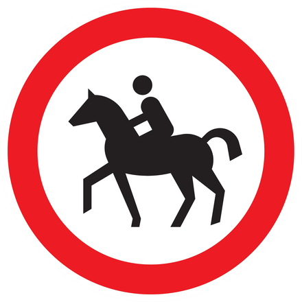 PANNEAU INTERDIT AUX CAVALIERS Ø180MM TALIAPLAST - 727291