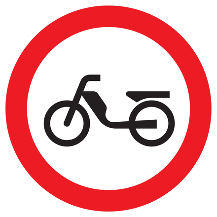 Panneau adhésif INTERDIT AUX CYCLOMOTEURS Ø180MM TALIAPLAST - 727292