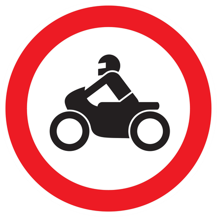 Panneau adhésif INTERDIT AUX MOTOS Ø180MM TALIAPLAST - 727293