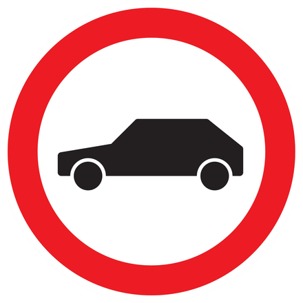 Panneau adhésif INTERDIT AUX VEHICULES Ø180MM TALIAPLAST - 727297