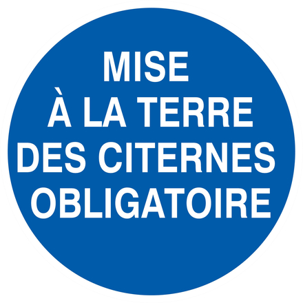 PANNEAU MISE A LA TERRE DES CITERNES OBLIGATOIRE Ø180MM TALIAPLAST - 727535
