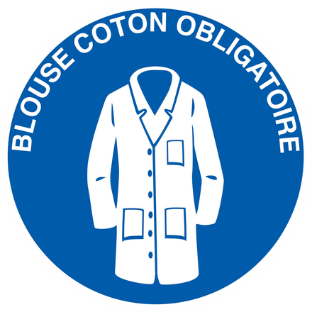 Panneau adhésif BLOUSE COTON OBLIGATOIRE Ø180MM TALIAPLAST - 727551